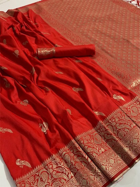 Embellished Designer Kasturi Silk Two Tone weaving Saree
