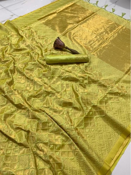 Gorgeous Look Silk Saree with Self weaving jari 