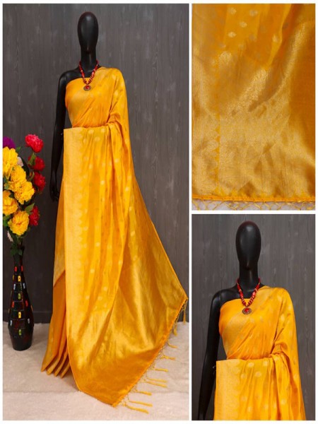 Elegant Look Soft Banarasi Silk Saree with Rich Pallu Awesome and Gorgeous Antique Weaving Finish Gold Zari