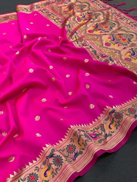 Maharashtra Special Stunning Look Soft Lichi Silk Saree with Running Blouse