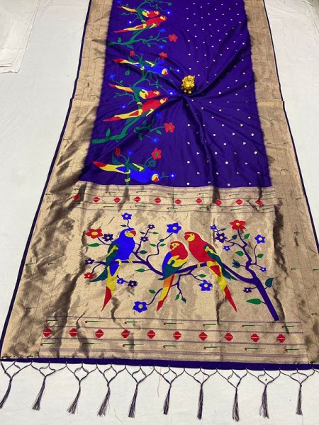 Special Edition Kanchivaram Pethani Silk Saree with Minakari Border  
