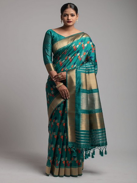 Kadampalli Tussar Silk weaving Saree with AllOver Beautiful Keri Weaving Pattern