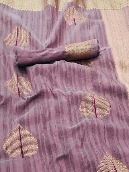  Beautiful Purple Color Handloom Sequins - Value Added Silk