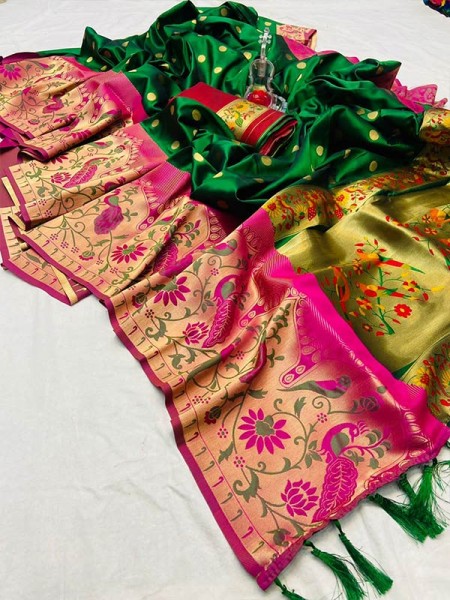 Stunning Kanchivaram Silk with Minakari Contrast Border