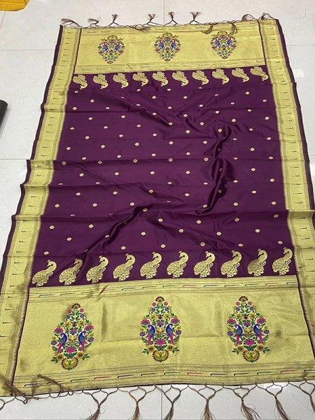 Designer Kota Silk Saree with gold weaving border