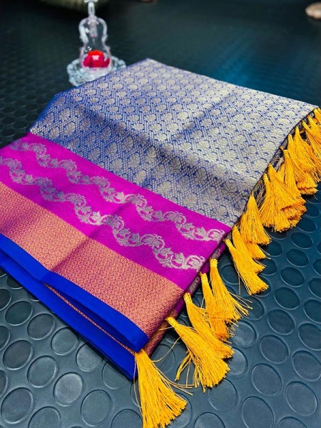 Royal ethnic Style Kora Silk weaving Saree with Zari work