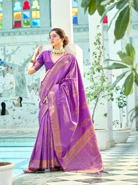 Wedding Collection Pure Softy Kanjivaram silk with Dying Saree