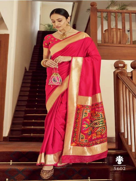 Stylish Look Pink Colour  Soft Banarasi Silk Weaving Saree