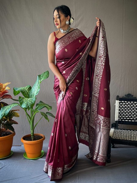 Embellished Designer Softy Silk Weaving Saree with Rich Pallu & attractive Border