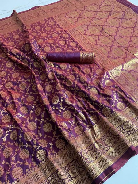 New Superhit Trending Banarasi Silk weaving Saree with Zari chex
