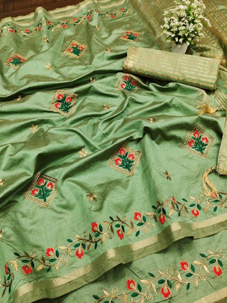 Marriage Season Pure Assam Silk Saree with embroidery Saree