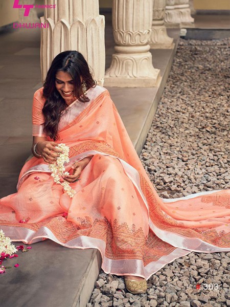 Stunning Multi Color Soft Linen Silk Saree