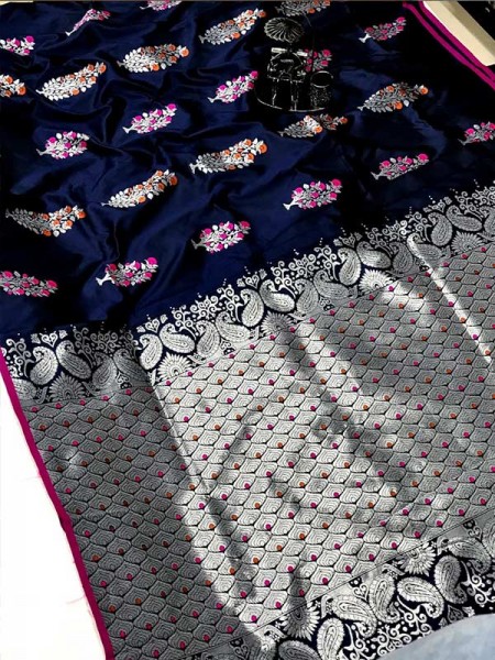 Wedding Designer Lichi Silk Weaving Jequard Saree With Beautiful Blouse