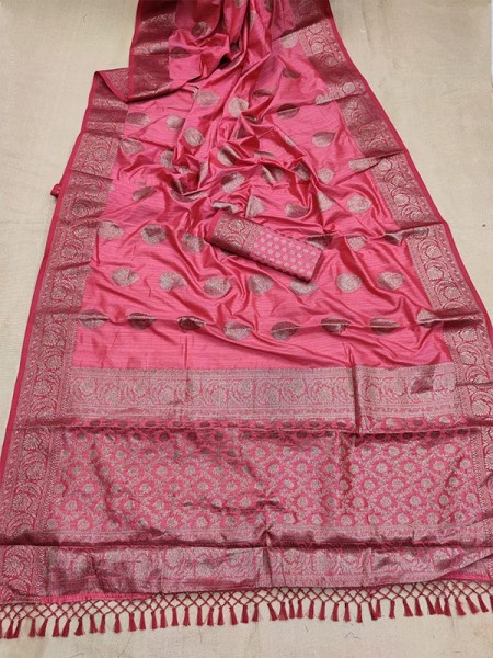 Attractive Look Banarasi Khicha Silk weaving Saree with contrast border