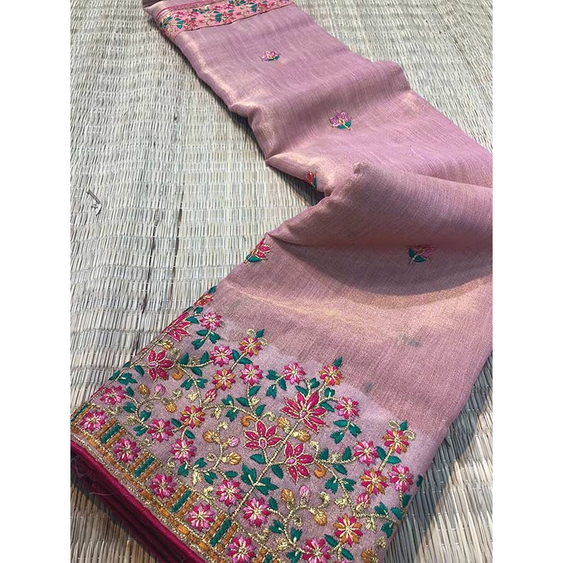Tilla & Aari Fusion Embroidered Kashmiri Saree, Indian Ethnic Wear, Women  Traditional Outfit, Kashmir Work Sari, Bohemian Georgette Dresses - Etsy
