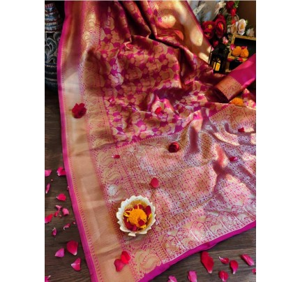 Dulhan Style Multi Color Kanjivaram weaving Saree