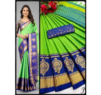 Affordable Price Soft Cotton Silk minawork Peacock weaving Saree