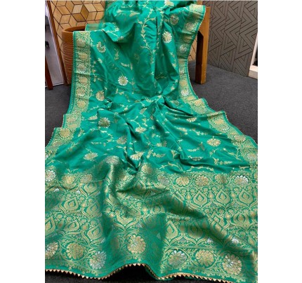 Celebrity Style Banaras weaving Saree with goldzari & silver zari