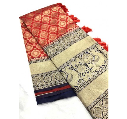 Attractive Look Rich And Premium Quality  Kanchipuram Silk Saree