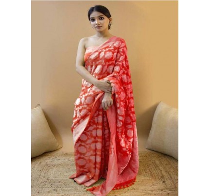 Wedding Designer Soft Lichi Silk Jacquard work Saree