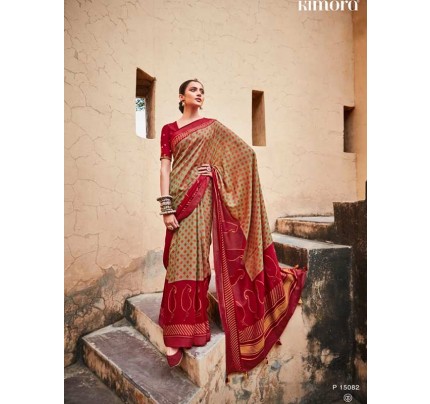  Soft Brasso Silk Beautifully Printed Paithani Designer worked BlouseSaree