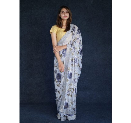 Classic Look Braso fabric Printed Saree with stone work