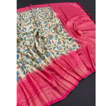 Amazing Stylish Digital Printed Silk Saree