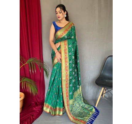 Premium Patola Silk weaving Saree with meenakari border