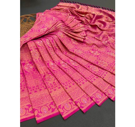Married Season Softy Silk weaving Saree with Meenakari Work