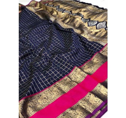 Pure Jacquard Fabrics With Sona Chandi Pure Zari Work
