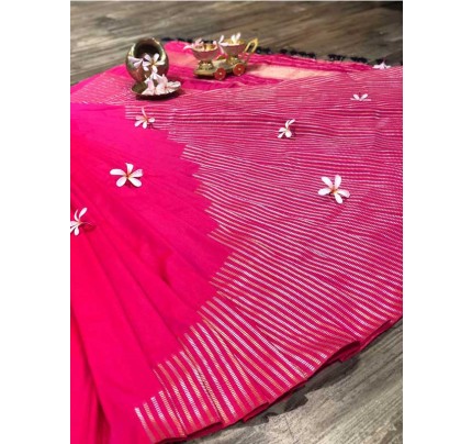 Wedding Look Pink  Color Banarsi Handloom Weave saree