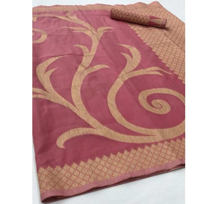 New Designer Pink Colour  Soft Modal cotton with Designer weaving Saree