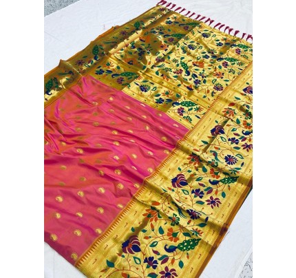Special Edition Kanchivaram Paithani Silk Saree with Minakari Border  