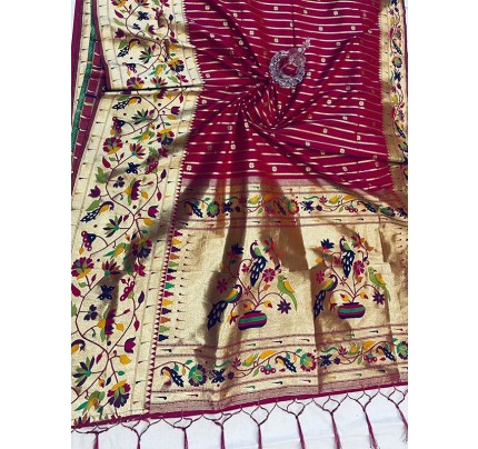 Wedding Designer Kanchipuram Pethani Silk weaving Saree with big border