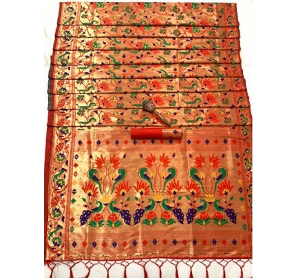Fabulous Pure Soft Kanchivram  Pethani Silk Original Pure Zari Brocket Design