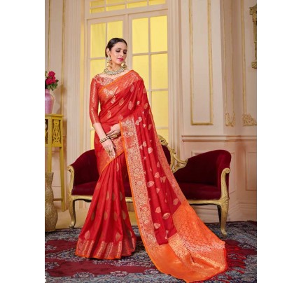 Red Colour Married Season Soft Slub Silk saree