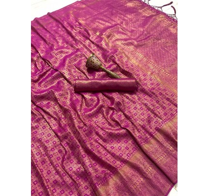 Adorable Designer Silk weaving Saree with Brocket blouse