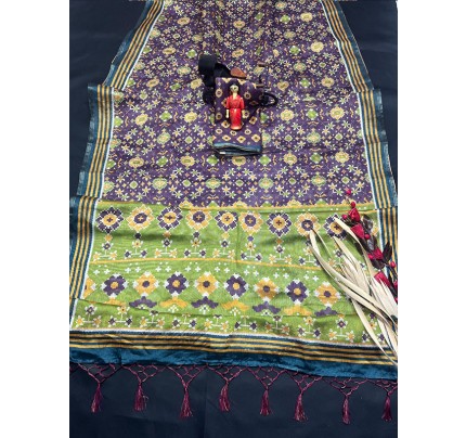 Traditional Mooga Cotton Silk Patola Printed Saree