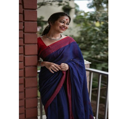 Digital Printed Soft Chanderi Cotton Saree with Banglori Satin Blouse