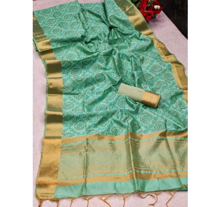 Classic Look Silk Bandhni Printed AllOver Saree with zari lining Pallu