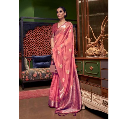 Floral Style Two Tone Weaving Organza Saree