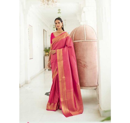  Beautiful Maroon Color Soft handloom Weaving silk Saree