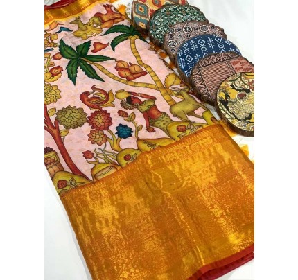 Stunning Look Banarsi Kanchi Silk With Patola Saree