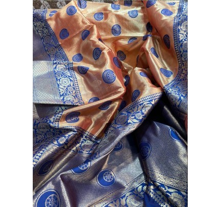 Superb Trending Organza weaving Saree with silver Kanchi border