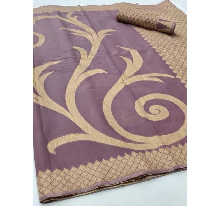 New Designer Onion Colour  Soft Modal cotton with Designer weaving Saree