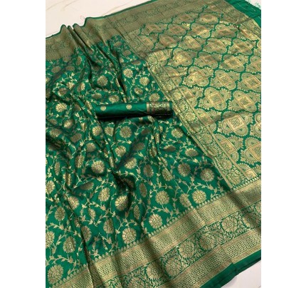 New Superhit Trending Banarasi Silk weaving Saree with Zari chex