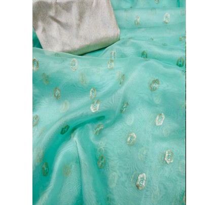 Modern Look Organza Silk Saree with Fully Sequencing butti work