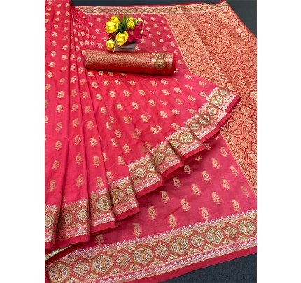 Embellished Designer Softy Silk Rich Pallu Weaving Saree with Zari Border