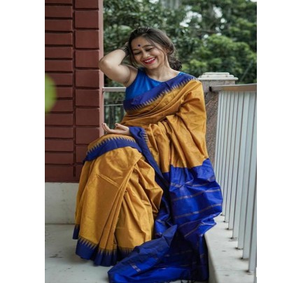 Beautiful Chanderi Linen Digital Print Saree with Banglori Satin Blouse