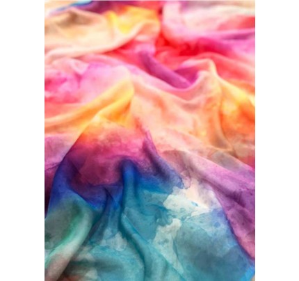 Wedding Designer Multi Color Pure Tebi Silk With with Spanish Digitally Printed Saree